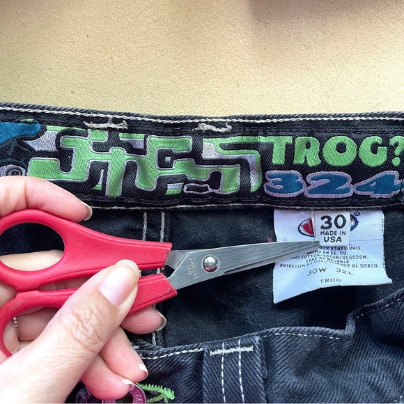 Vintage 90s JNCO Black Trog Jeans - 30", Unisex 🇺🇸 - Picture 7 of 15